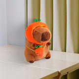 Cute Capybara Stuffed Animal Collectible Capybara Plush Toy for Gifts Family carrot 28cm