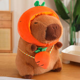 Cute Capybara Stuffed Animal Collectible Capybara Plush Toy for Gifts Family carrot 28cm