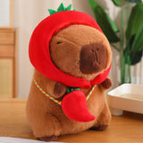 Cute Capybara Stuffed Animal Collectible Capybara Plush Toy for Gifts Family chili 28cm