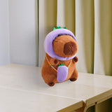 Cute Capybara Stuffed Animal Collectible Capybara Plush Toy for Gifts Family eggplant 28cm