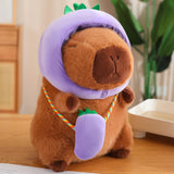 Cute Capybara Stuffed Animal Collectible Capybara Plush Toy for Gifts Family eggplant 28cm