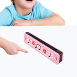 Musical Instrument Play Toy Cartoon Mouth Organ for Family Activity Beginner Pink