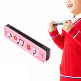 Musical Instrument Play Toy Cartoon Mouth Organ for Family Activity Beginner Pink
