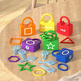 Shape Sorting Matching Locks Toy Developmental Kids Learning Locks with Keys