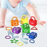 Shape Sorting Matching Locks Toy Developmental Kids Learning Locks with Keys