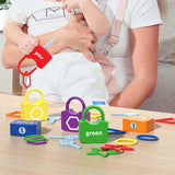 Shape Sorting Matching Locks Toy Developmental Kids Learning Locks with Keys