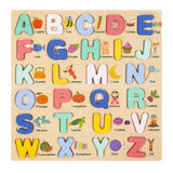 Wooden Peg Puzzles Wooden Scratching Board for Toddlers 2 3 4 Years Old Kids uppercase letters