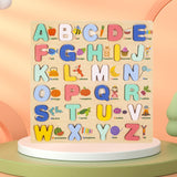 Wooden Peg Puzzles Wooden Scratching Board for Toddlers 2 3 4 Years Old Kids uppercase letters