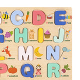 Wooden Peg Puzzles Wooden Scratching Board for Toddlers 2 3 4 Years Old Kids uppercase letters