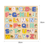 Wooden Peg Puzzles Wooden Scratching Board for Toddlers 2 3 4 Years Old Kids uppercase letters