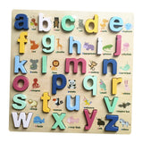 Wooden Peg Puzzles Wooden Scratching Board for Toddlers 2 3 4 Years Old Kids lowercase letters