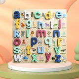 Wooden Peg Puzzles Wooden Scratching Board for Toddlers 2 3 4 Years Old Kids lowercase letters