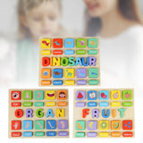 Puzzle Game Practicing Sensory Toy Practical Matching Blocks Montessori Toy Dinosaur