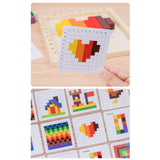 Colorful Cubes Puzzle Toys Wood Building Blocks for Children Baby Gifts with 20 cards