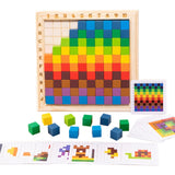 Colorful Cubes Puzzle Toys Wood Building Blocks for Children Baby Gifts with 20 cards