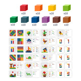 Colorful Cubes Puzzle Toys Wood Building Blocks for Children Baby Gifts with 24 cards