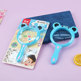 Kids Magnifier Cartoon Cartoon Magnifying Glass for Models Newspapers Photos Blue