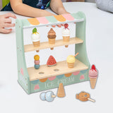 Wood Ice Cream Toy Set Gifts Montessori for Kindergarten Preschool Household