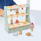 Wood Ice Cream Toy Set Gifts Montessori for Kindergarten Preschool Household