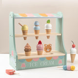 Wood Ice Cream Toy Set Gifts Montessori for Kindergarten Preschool Household