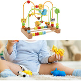 Wooden Bead Maze Toy Grasping Ability Hand Eye Coordination Beads Roller Toy Animal