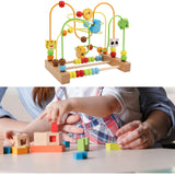 Wooden Bead Maze Toy Grasping Ability Hand Eye Coordination Beads Roller Toy Animal