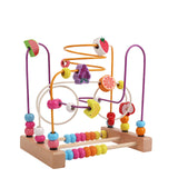 Wooden Bead Maze Toy Grasping Ability Hand Eye Coordination Beads Roller Toy Fruit A