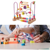 Wooden Bead Maze Toy Grasping Ability Hand Eye Coordination Beads Roller Toy Fruit A