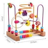 Wooden Bead Maze Toy Grasping Ability Hand Eye Coordination Beads Roller Toy Fruit A