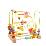 Wooden Bead Maze Toy Grasping Ability Hand Eye Coordination Beads Roller Toy Fruit B