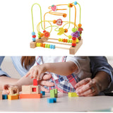 Wooden Bead Maze Toy Grasping Ability Hand Eye Coordination Beads Roller Toy Fruit B