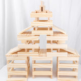 100Pcs Tower Block Wooden DIY Crafts Tumbling Towers for Outdoor Party Indoor