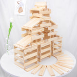 100Pcs Tower Block Wooden DIY Crafts Tumbling Towers for Outdoor Party Indoor