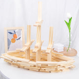 100Pcs Tower Block Wooden DIY Crafts Tumbling Towers for Outdoor Party Indoor