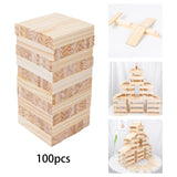 100Pcs Tower Block Wooden DIY Crafts Tumbling Towers for Outdoor Party Indoor