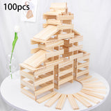 100Pcs Tower Block Wooden DIY Crafts Tumbling Towers for Outdoor Party Indoor