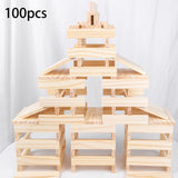 100Pcs Tower Block Wooden DIY Crafts Tumbling Towers for Outdoor Party Indoor