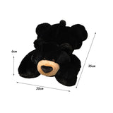 Realistic Bear Stuffed Animal Home Decorative for Children Adults Girls Boys Black 35cm