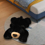 Realistic Bear Stuffed Animal Home Decorative for Children Adults Girls Boys Black 35cm