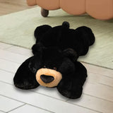 Realistic Bear Stuffed Animal Home Decorative for Children Adults Girls Boys Black 35cm