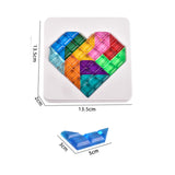 Travel Puzzle Game Colorful Block Geometric for Ages 8 to Adult Brain Teaser