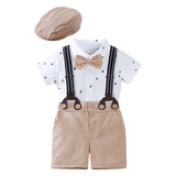 Summer Baby Boy Gentleman Suit Baby Boy Bow Tie for Home Birthday Daily Wear Height 52 to 59cm