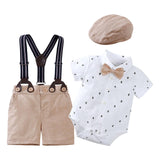 Summer Baby Boy Gentleman Suit Baby Boy Bow Tie for Home Birthday Daily Wear Height 52 to 59cm