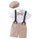 Summer Baby Boy Gentleman Suit Baby Boy Bow Tie for Home Birthday Daily Wear Height 52 to 59cm