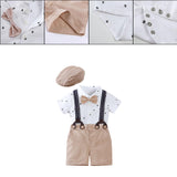 Summer Baby Boy Gentleman Suit Baby Boy Bow Tie for Home Birthday Daily Wear Height 52 to 59cm