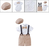 Summer Baby Boy Gentleman Suit Baby Boy Bow Tie for Home Birthday Daily Wear Height 52 to 59cm