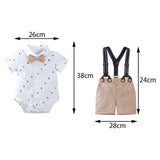 Summer Baby Boy Gentleman Suit Baby Boy Bow Tie for Home Birthday Daily Wear Height 52 to 59cm