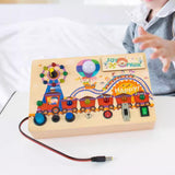 Montessori Wooden Busy Board Sensory Toy for Children Day Gift Children Kids Red Car Head