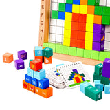 Wooden Building Blocks Animal Square Cube Blocks for Coordination Creativity