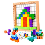 Wooden Building Blocks Animal Square Cube Blocks for Coordination Creativity